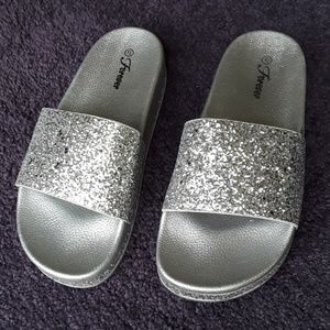 Silver Glitter Sandals